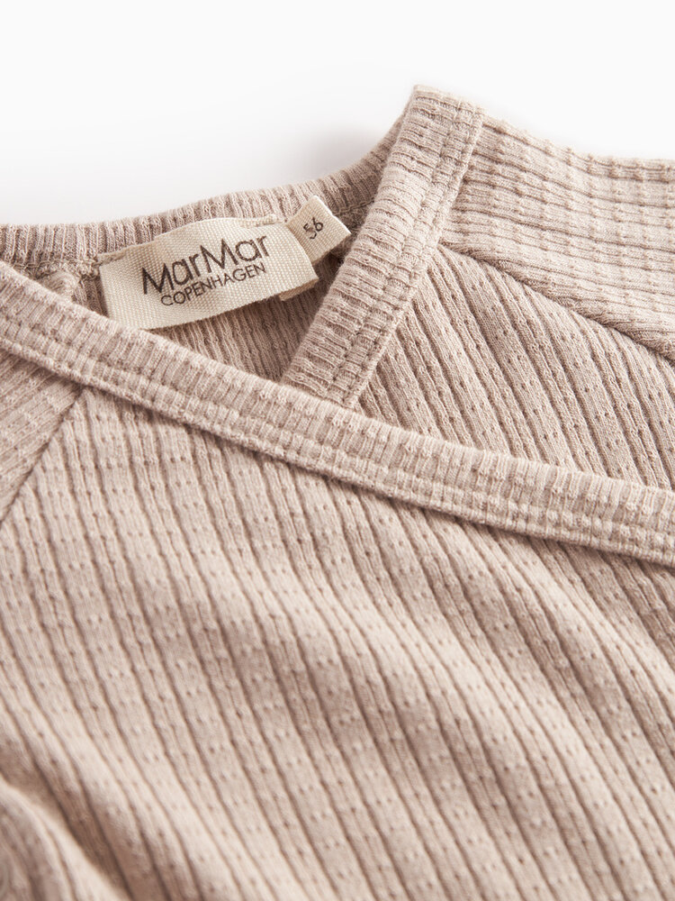 MarMar Copenhagen MarMar Copenhagen | Tut Wrap LS | Modal Pointelle Rib | Soft Beige