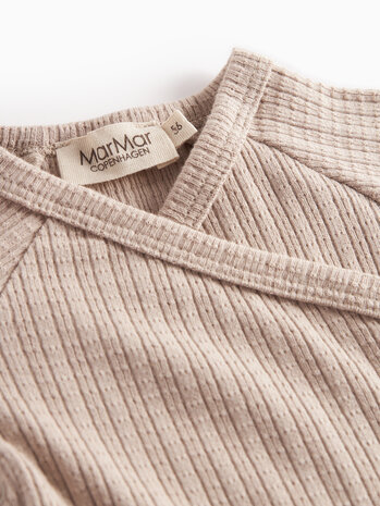 MarMar Copenhagen MarMar Copenhagen | Tut Wrap LS | Modal Pointelle Rib | Soft Beige