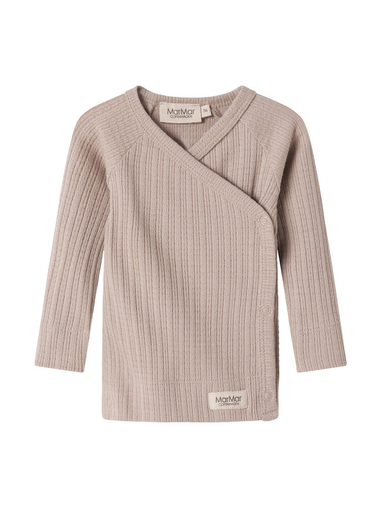 MarMar Copenhagen MarMar Copenhagen | Tut Wrap LS | Modal Pointelle Rib | Soft Beige
