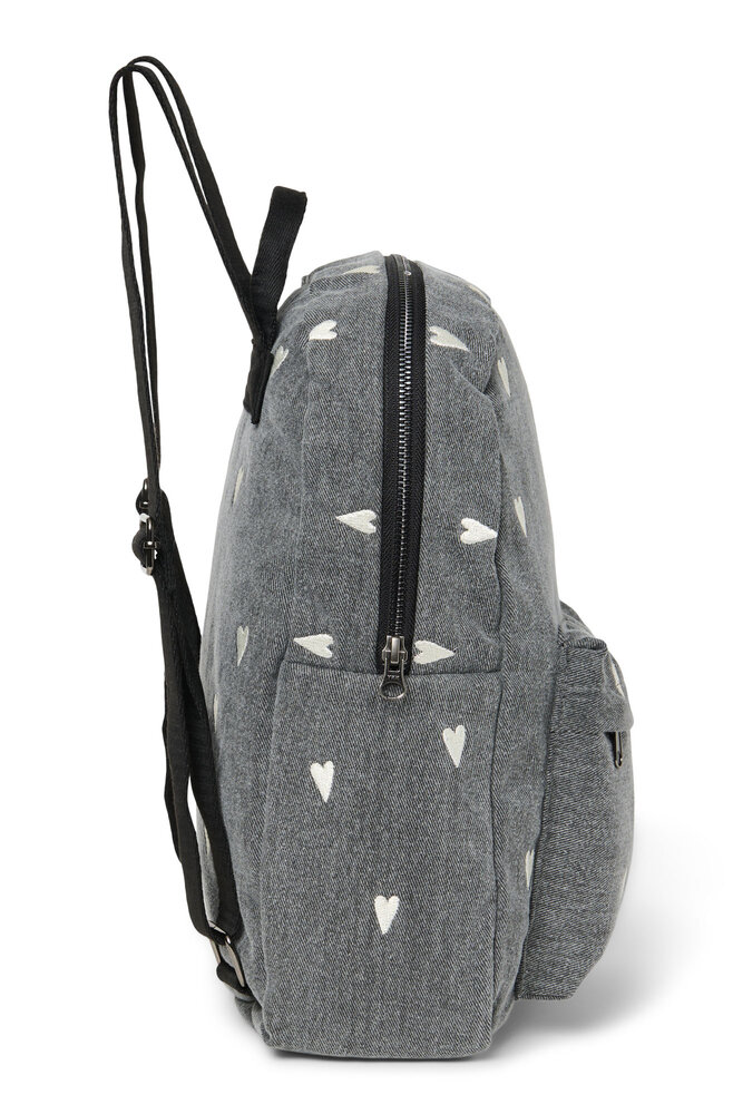 Studio Noos Studio Noos | Denim midi backpack | Grey hearts