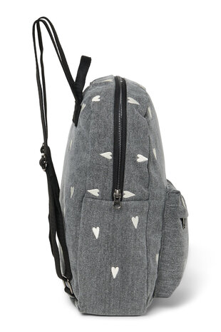 Studio Noos Studio Noos | Denim midi backpack | Grey hearts