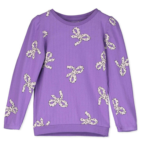 Lötiekids Lötiekids | Textured Tshirt | Bows All Over | Lilac