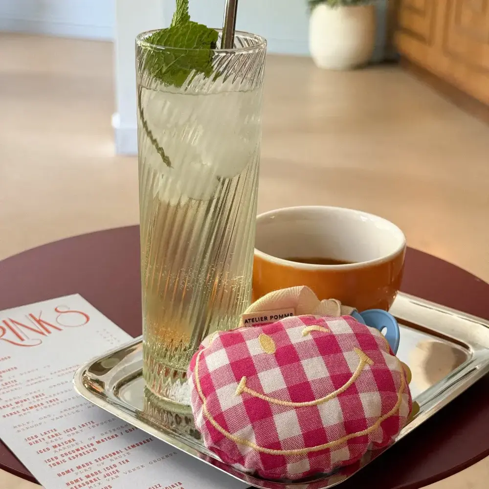 Atelier Pomme Atelier Pomme | Pacifier Cloth | Pomme | Checked Blowy Bubblegum