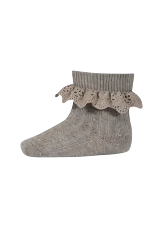 MP Denmark MP Denmark | Lea socks - lace | Light Brown Melange