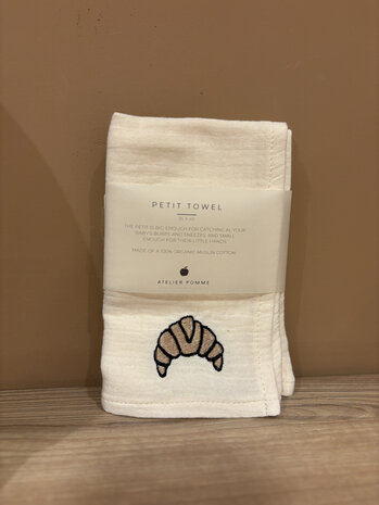 Atelier Pomme Atelier Pomme | Petit Towel | Cosy White | Little Croissant