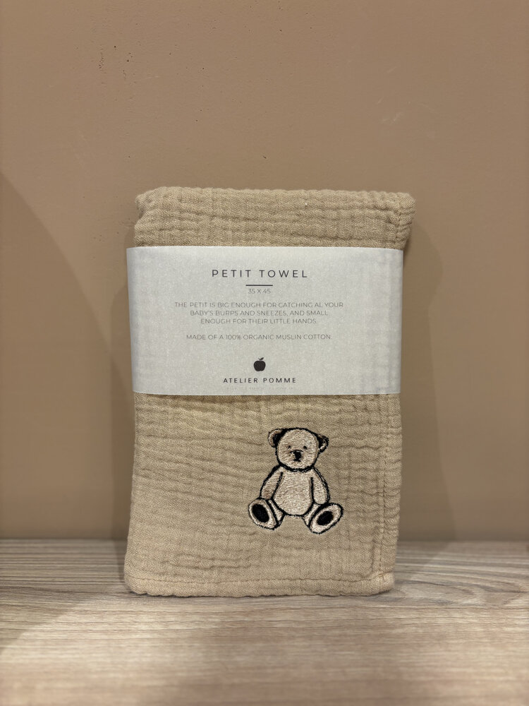 Atelier Pomme Atelier Pomme | Petit Towel | Fine Brown | Billy Bear