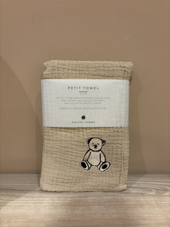 Atelier Pomme Atelier Pomme | Petit Towel | Fine Brown | Billy Bear