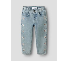 Lil ' Atelier Lil ' Atelier | NMFDARLEE DOA LOOSE JEANS 4499-SE LIL | Medium Blue Denim FLOWER EMB Lil ' Atelier Lil ' Atelier | NMFDARLEE DOA LOOSE JEANS 4499-SE LIL | Medium Blue Denim FLOWER EMB