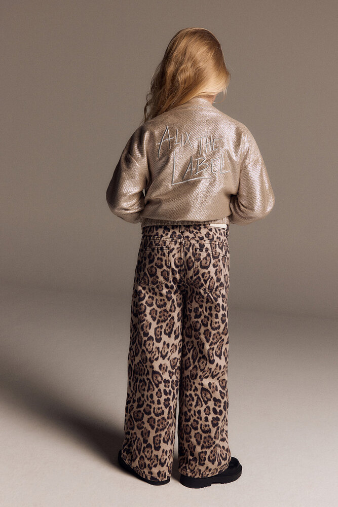ALIX The Label ALIX The Label | Kids Woven Wide Leg Jaguar Denim Pants | Animal