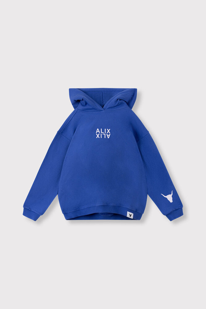 ALIX The Label ALIX The Label | Kids Knitted Logo Hoody | Intense Blue
