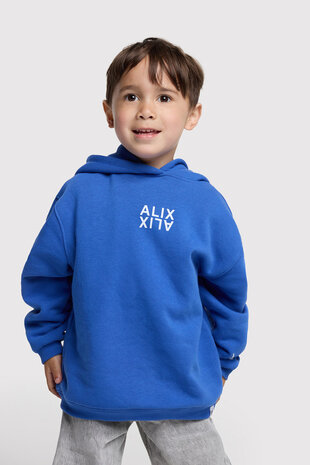 ALIX The Label ALIX The Label | Kids Knitted Logo Hoody | Intense Blue