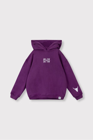 ALIX The Label ALIX The Label | Kids Knitted Logo Hoody | Purple Magic