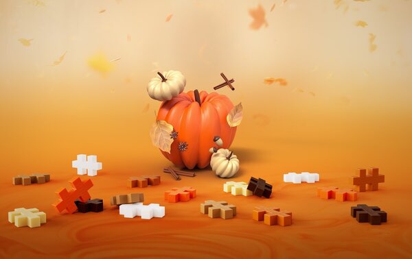 Plus Plus Plus - Plus | Tube pumpkin spice mix 240 stuks