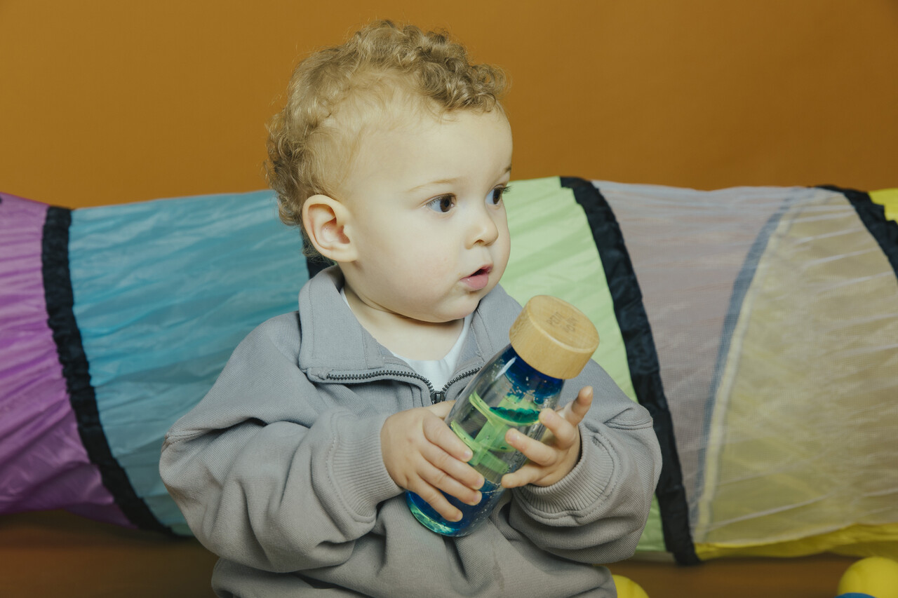 Petit Boum Petit Boum | Sensorische Fles | Spiraal Blauw