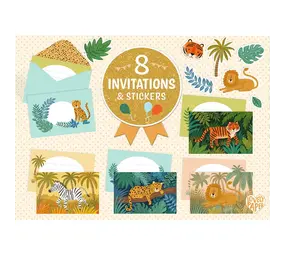 Djeco Djeco | Verjaardagsuitnodigingen | Jungle Animals Djeco Djeco | Verjaardagsuitnodigingen | Jungle Animals