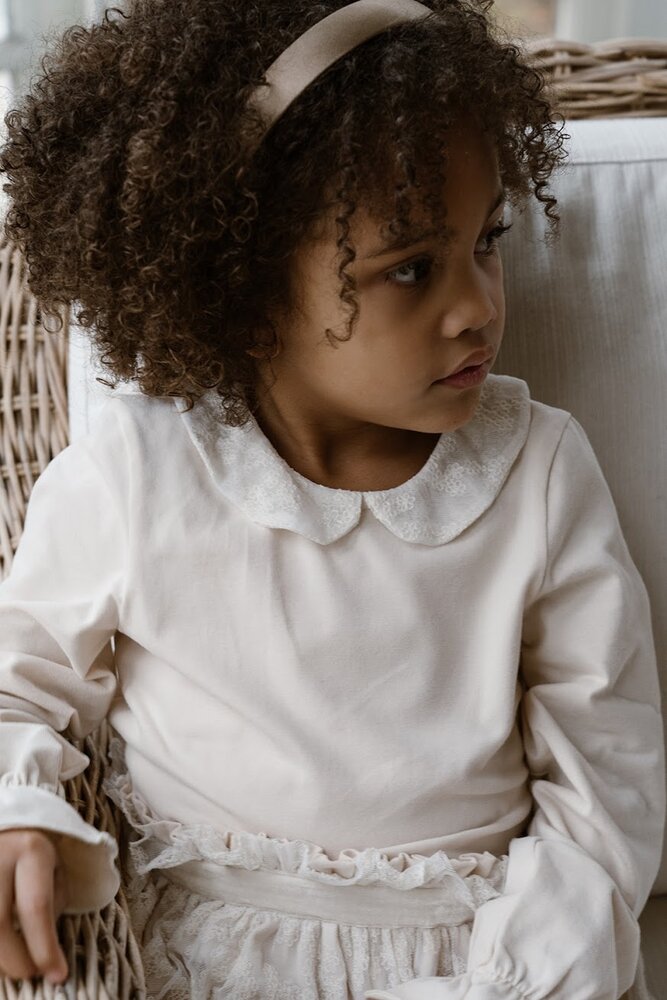 Navy Natural Navy Natural | June top flower broderie