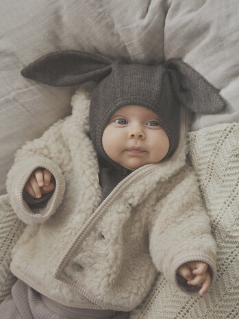 HUTTELiHUT HUTTELiHUT | Jacket Pixie Wool Teddy w. Lin | Cement