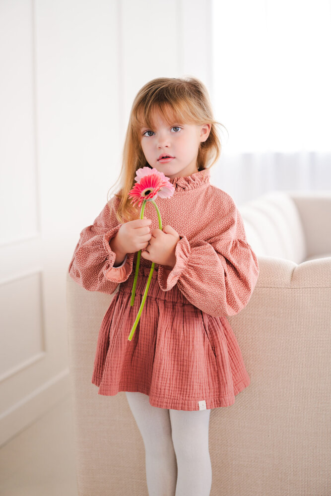 Navy Natural Navy Natural | Tilda blouse brick leopard