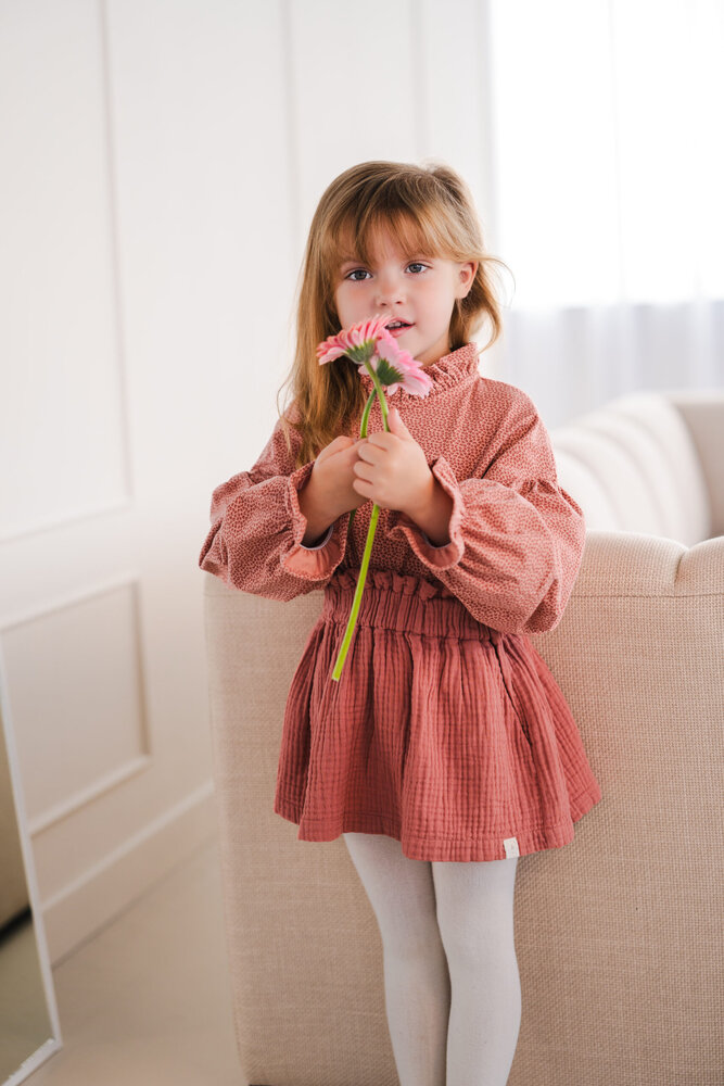 Navy Natural Navy Natural | Tilda blouse brick leopard