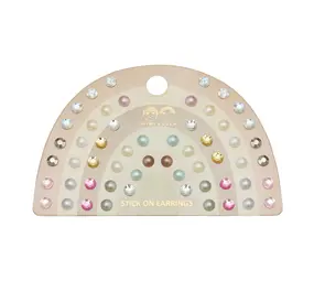 Mimi & Lula Mimi & Lula | Pink Gem & Pearl Stick On Earrings Mimi & Lula Mimi & Lula | Pink Gem & Pearl Stick On Earrings