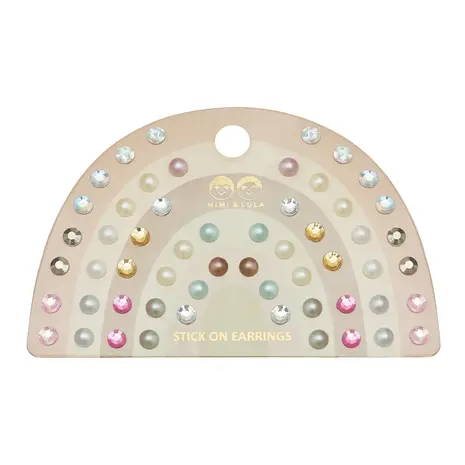 Mimi & Lula Mimi & Lula | Pink Gem & Pearl Stick On Earrings