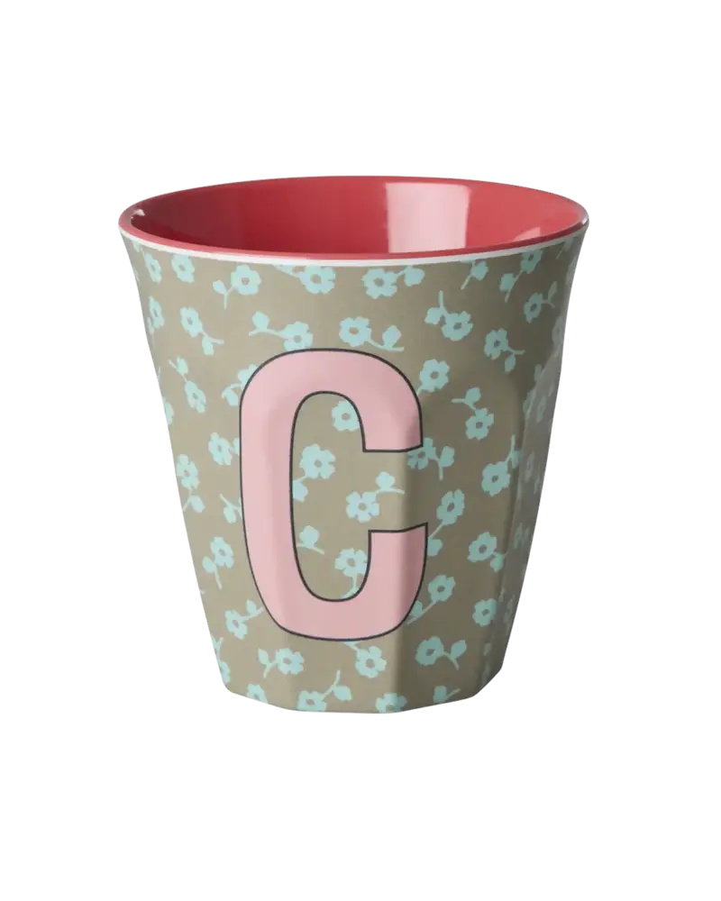 Rice Everyday Magic Rice | Melamine cup Medium Alphabet | Flowers