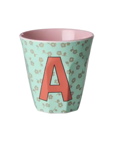 Rice Everyday Magic Rice | Melamine cup Medium Alphabet | Flowers