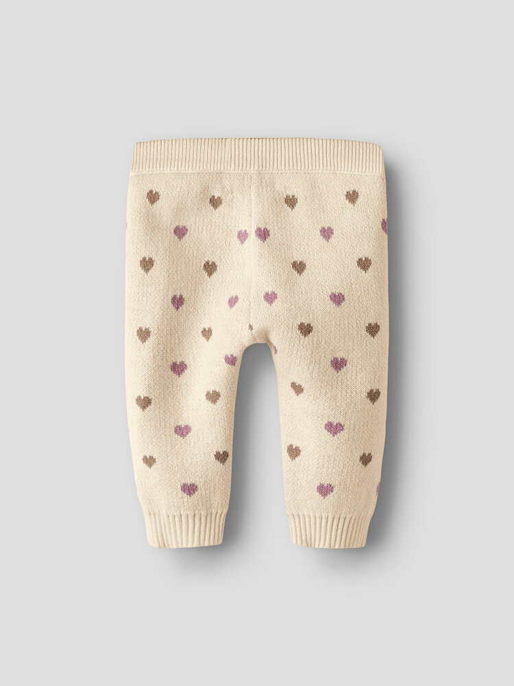Lil ' Atelier Lil ' Atelier | NBFSARAN KNIT PANT HEART LIL | Turtledove SEPIA TINT