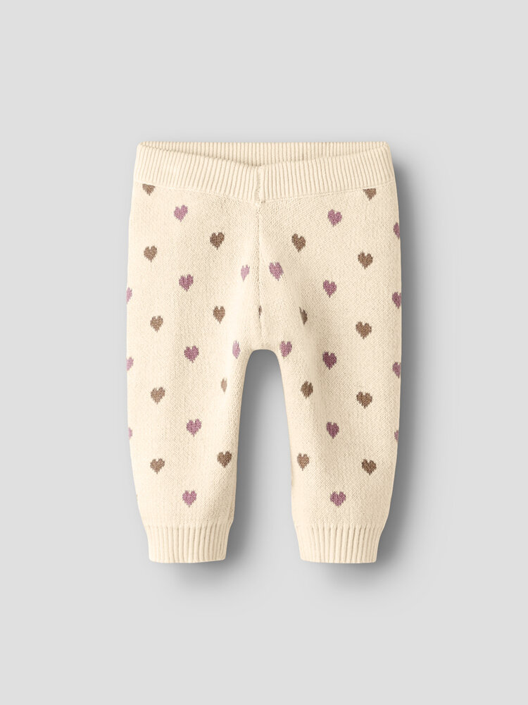 Lil ' Atelier Lil ' Atelier | NBFSARAN KNIT PANT HEART LIL | Turtledove SEPIA TINT