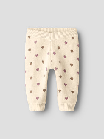 Lil ' Atelier Lil ' Atelier | NBFSARAN KNIT PANT HEART LIL | Turtledove SEPIA TINT