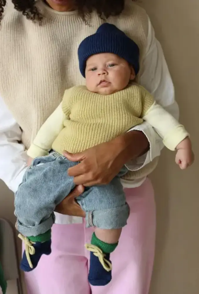 Hvid Hvid | Booties 0-9M | Blue/Grass Hvid Hvid | Booties 0-9M | Blue/Grass