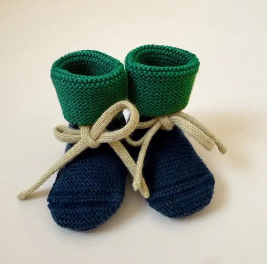 Hvid Hvid | Booties 0-9M | Blue/Grass Hvid Hvid | Booties 0-9M | Blue/Grass