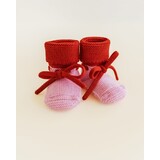 Hvid Hvid | Booties 0-9M | Cotton candy/Red