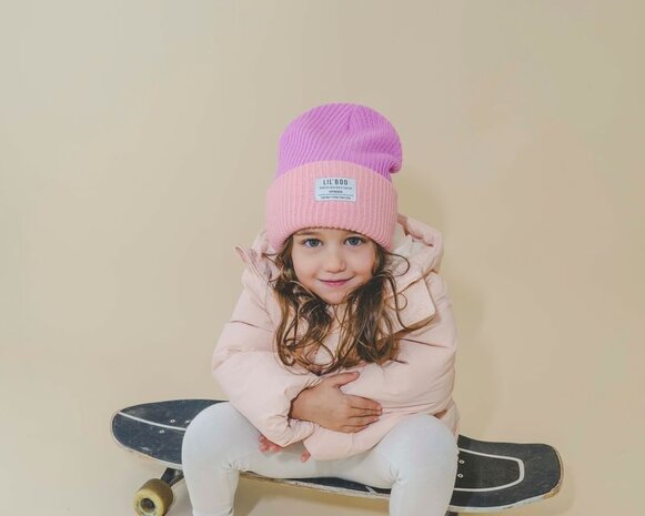 Lil ' Boo Lil ' Boo | Lil’ Boo Block Hygge Beanie | Pink/Purple