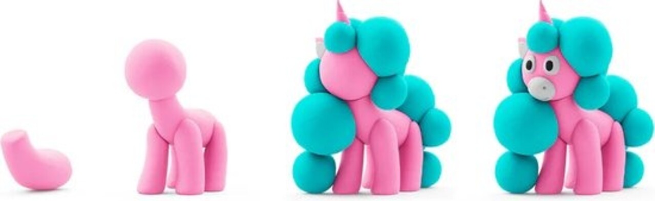 Hey Clay Hey Clay | Rainbow Unicorn Cloudy | 3 Cans Boetseerklei