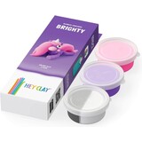 Hey Clay Hey Clay | Rainbow Unicorn Brighty | 3 Cans Boetseerklei Hey Clay Hey Clay | Rainbow Unicorn Brighty | 3 Cans Boetseerklei