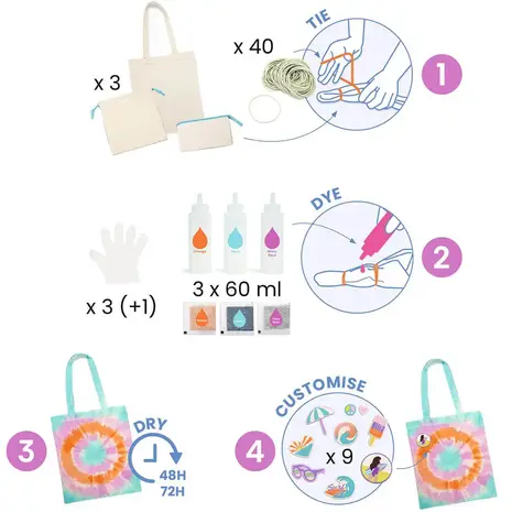 Djeco Djeco | DIY | Knutselset Tie-Dye Bags & Cases