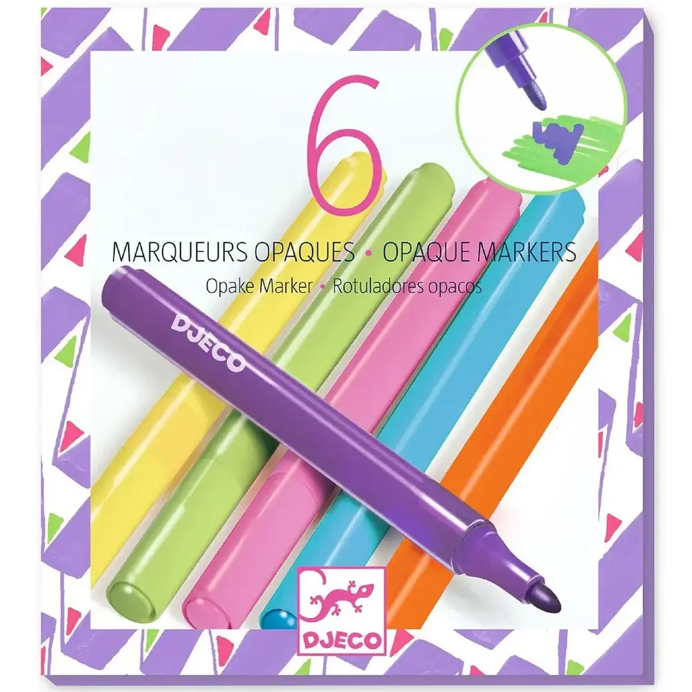 Djeco Djeco | Stiften 80's | Opaque markers 6 stuks