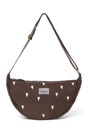 Studio Noos Studio Noos | Puﬀy Adult Fanny Pack | Brown Hearts