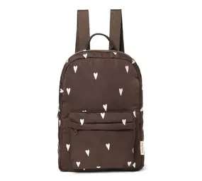 Studio Noos Studio Noos | Puﬀy Midi Backpack | Brown Hearts