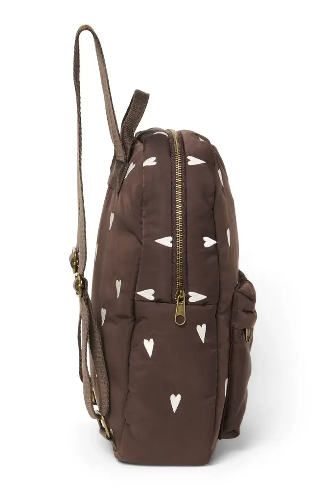 Studio Noos Studio Noos | Puﬀy Midi Backpack | Brown Hearts