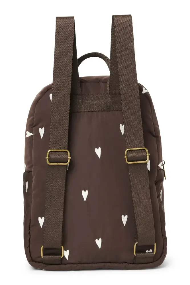 Studio Noos Studio Noos | Puﬀy Midi Backpack | Brown Hearts
