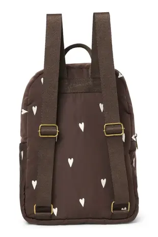 Studio Noos Studio Noos | Puﬀy Midi Backpack | Brown Hearts