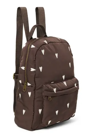 Studio Noos Studio Noos | Puﬀy Midi Backpack | Brown Hearts