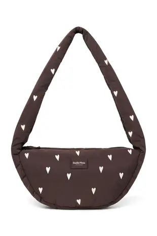 Studio Noos Studio Noos || Puﬀy Mini Cross Body Bag | Brown Hearts