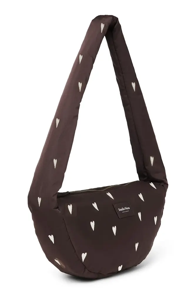 Studio Noos Studio Noos || Puﬀy Mini Cross Body Bag | Brown Hearts