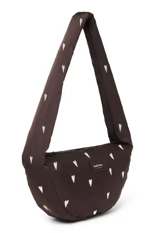 Studio Noos Studio Noos || Puﬀy Mini Cross Body Bag | Brown Hearts