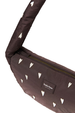 Studio Noos Studio Noos || Puﬀy Mini Cross Body Bag | Brown Hearts