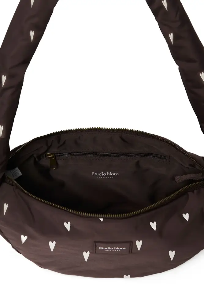 Studio Noos Studio Noos || Puﬀy Mini Cross Body Bag | Brown Hearts