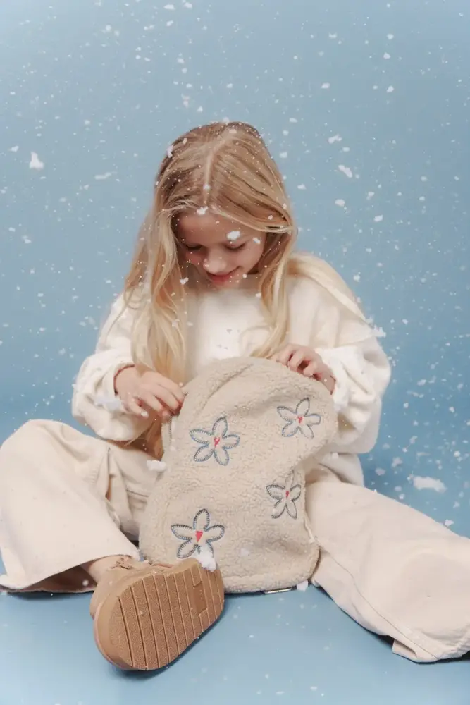 Studio Noos Studio Noos | Teddy Mini Backpack | Ecru Flower Heart